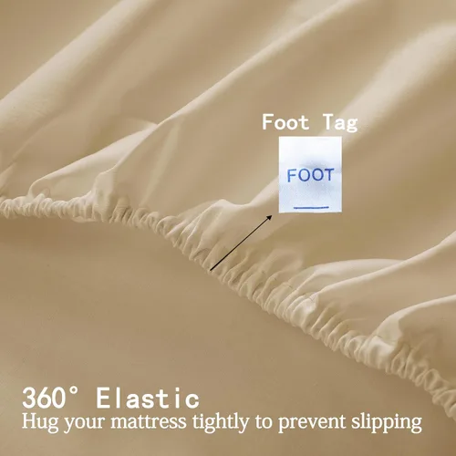 Vista 4 de Sábanas bajeras tamaño individual 100% algodón egipcio 600 hilos, bolsillo profundo de 16 pulgadas, ultra suaves, lujo hotelero, duraderas