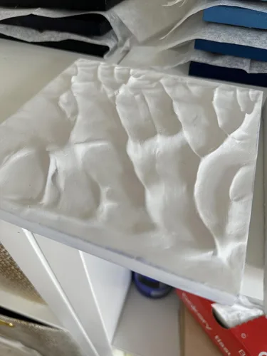 Vista 4 de Blue Berry Sorbet Smash 3D Glossy Plaster Relief Wall Sculpture Tiles Acrylic, MDF Wood, Mixed Media, Abstract, Modern Design, Mix and Match