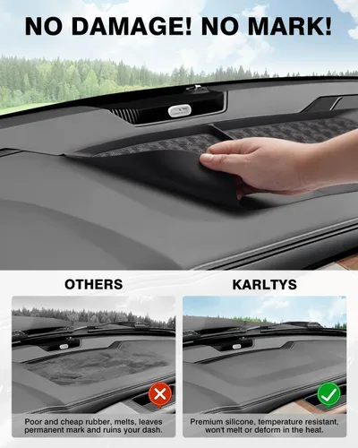 Vista 3 de Karltys Alfombrilla para tablero Ram para 2011-2018 Dodge Ram 1500 2500 3500, Alfombrilla de tablero de silicona mejorada para accesorios de Ram
