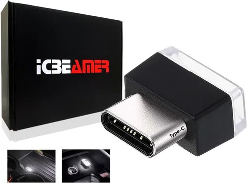 Vista 33 de ICBEAMER Smart USB 1-Paquete (Azul) Luz de Noche LED Automática Plug-in Miniatura para Coche, Van, Pickup, Camión, Interior, Maletero, Iluminación
