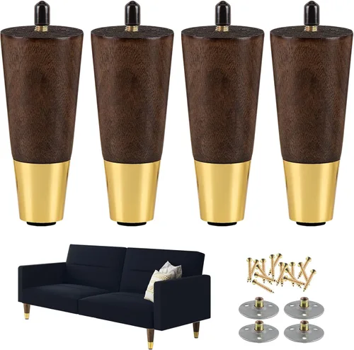 Vista 10 de ALAMHI Juego de 4 patas de madera para muebles de 3 pulgadas, patas redondas para sofá, patas modernas de mediados de siglo, patas de repuesto de 3