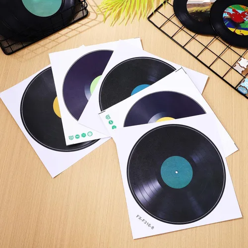 Vista 4 de MAGICLULU Discos de vinilo para decoración de pared de 8.66 pulgadas, decoración de discos retro para el hogar, dormitorio, sala de estar, estudio