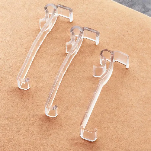 Vista 3 de Clips para cenefa, 6 unidades, 3-1/4 pulgadas, clip oculto, plástico transparente para persianas horizontales, soporte de retención de cenefa