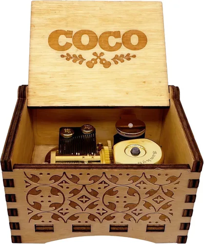 Vista 4 de Remember Me - Caja de música de madera para Navidad, cumpleaños, aniversario, 18 notas de madera, grabadas, cajas musicales para decoración