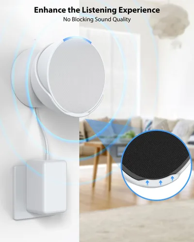 Vista 2 de Maxonar Soporte de pared Pop para altavoces inteligentes compatible con Echo Pop, accesorios para altavoces Google Nest, ahorra espacio, gestión