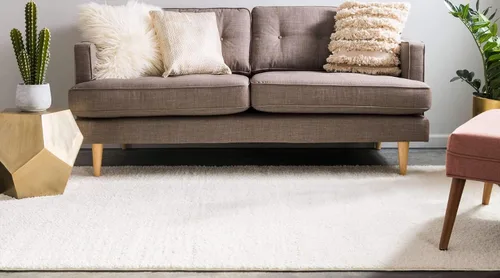Vista 3 de Unique Loom Studio Solid Shag Collection - Alfombra urbana, moderna, supersuave y de felpa (5' 0x8', rectangular, blanco)