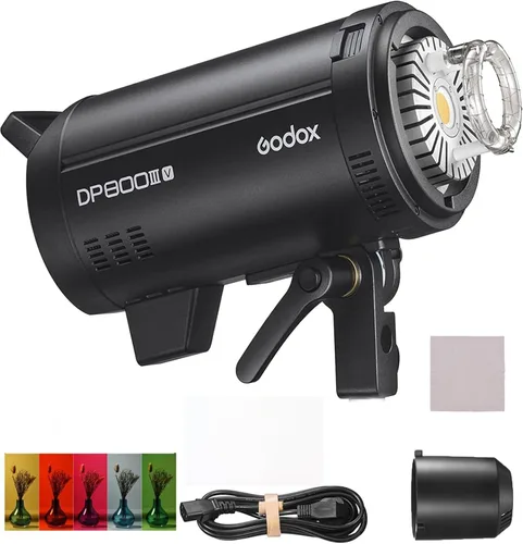 Vista 3 de Godox DP400III-V - Luz de flash de estudio mejorada de 400 W de potencia GN87 5600±200K, iluminación estroboscópica integrada de 2.4 G, sistema