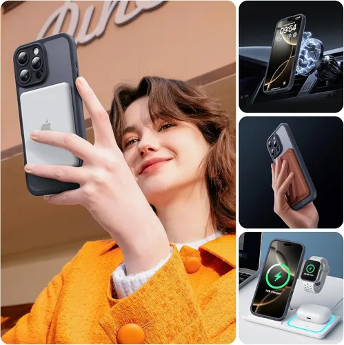 Vista 227 de TOCOL Funda para iPhone 11, compatible con Magsafe, protección completa de cámara, imanes integrados, protección contra caídas, funda translúcida