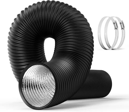 Vista 15 de HealSmart Manguera de Ventilación para Secadora de 4 Pulgadas 8 Pies Conducto Flexible de Lámina de Aluminio, Protección de Cuatro Capas, con 2
