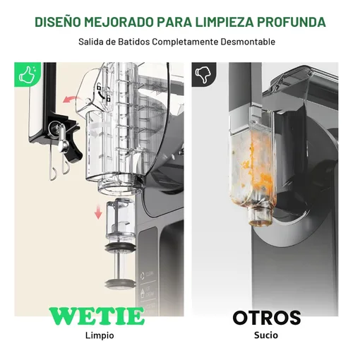 Vista 6 de Máquina de Granizado WETIE, Fabricante de Slushie de 82oz con Temperatura Ajustable, Pantalla LED, Auto-Limpieza, Fabricante de Bebidas Congeladas