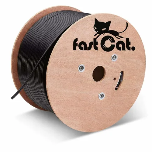Vista 8 de fast Cat. Cable Ethernet Cat6 Direct Burial para exteriores, cable Cat6 impermeable de 1000 pies con conductores de cobre sólido de 23 AWG, CMX, UTP