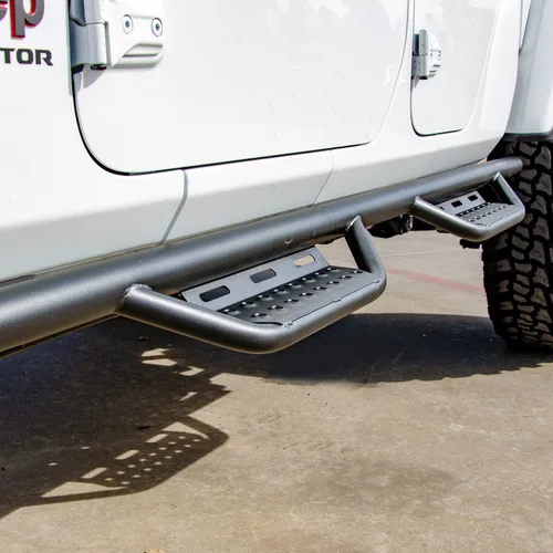 Vista 5 de N-Fab Nerf Steps RS Negro texturizado, longitud de la cabina 119418012 Compatible con Chevrolet 2019-2022, GMC 1500, 2020-2021 2500 / 3500