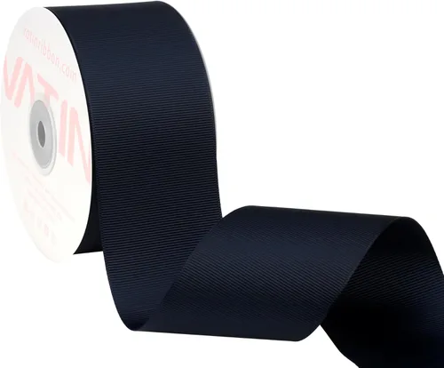 Vista 126 de VATIN Cinta de Grogrén Negra, 1-1/2" x 50 Yardas Continuas, Cinta de Grogrén de Poliéster Negra, Usar para Lazos de Bricolaje, Accesorios