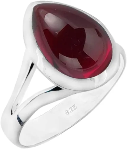 Vista 12 de Anillo de piedras preciosas naturales Anillo de plata ajustable hecho a mano Anillo de piedras preciosas en forma de pera Plata de ley 925