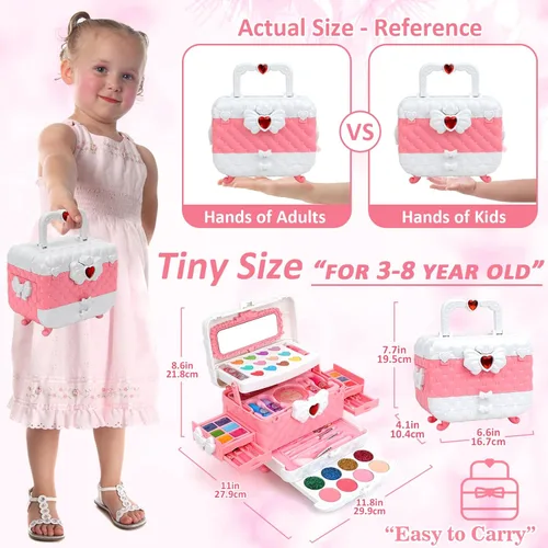 Vista 3 de Kit de Maquillaje Lavable para Niños, Juguetes de Maquillaje para Niñas, Juguetes Teensymic para Niñas, Juguetes de Princesa, Regalo de Cumpleaños