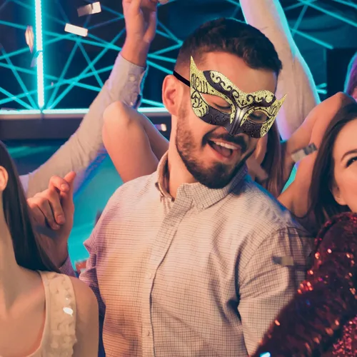 Vista 5 de SIQUK Juego de máscaras para parejas, máscara veneciana para disfraz de fiesta