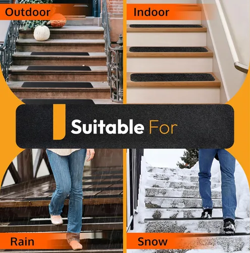 Vista 6 de Cinta de agarre antiderrapante de primera calidad, de grado comercial y de adhesión resistente de 6 x 24 pulgadas para seguridad de escaleras