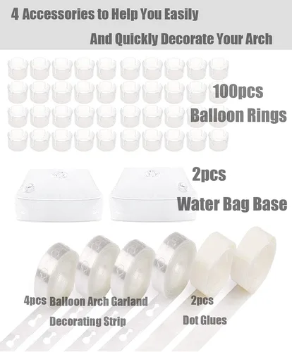 Vista 4 de LANGXUN Decoración de arco de globos de metal de gran tamaño de 9.5 pies, para decoración de cumpleaños, decoración de boda, decoraciones