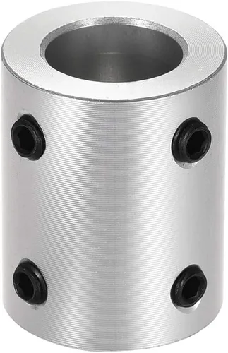Vista 2 de uxcell 0.197 in a 0.472 in de diámetro interior rígido acoplamiento conjunto tornillo L25XD20 aleación de aluminio,Conector de acoplador