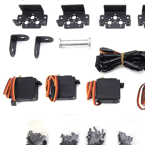 Vista 4 de Brazo mecánico robot, 6DOF Robot mecánico abrazadera de brazo kit de garra manipulador industrial piezas de robot con engranaje de metal
