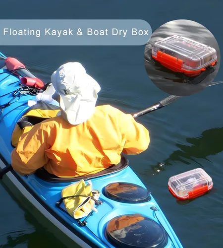 Vista 4 de Pequeña caja impermeable mini caja seca contenedor impermeable, caja de almacenamiento hermética, pequeñas cajas impermeables para kayak, canotaje