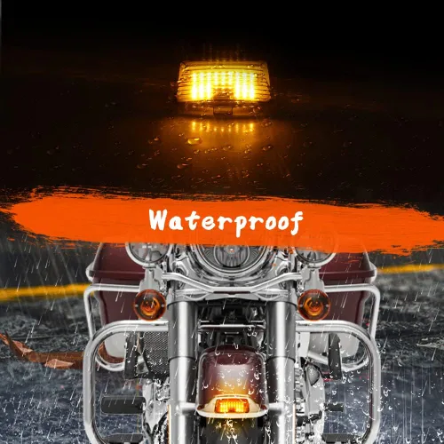 Vista 3 de DTR2017 - Luces LED ámbar ahumadas para Harley Heritage, Sportster, Road Glide Touring Fatboy Softail Electra Glide FLHTC FLHTK FLTRU FLHTKL