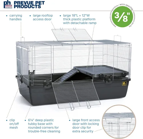 Vista 3 de Prevue Pet Products 528 Hogar Universal para Mascotas Pequeñas, Gris Oscuro