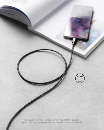 Vista 7 de Anker Cable USB C a USB C, paquete de 2 cables de carga rápida tipo C de 100 W de 3.3 pies para iPhone serie 17, MacBook Pro 2020, Pixel y más Negro