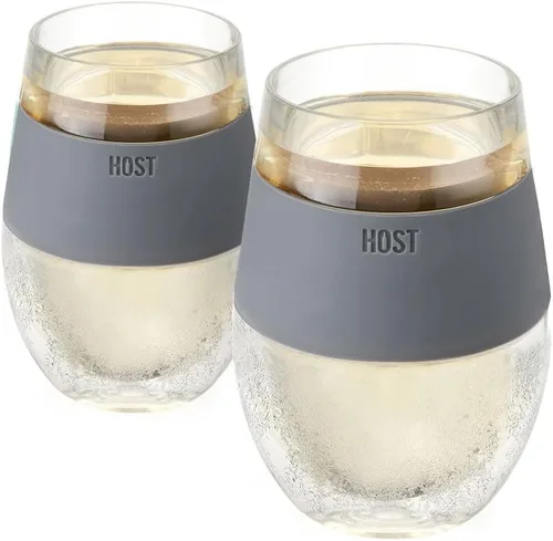 Vista 11 de Host Freeze - Copas de vino sin tallo de doble pared, vasos refrigerantes congelables para vino tinto y blanco, tazas enfriadoras aisladas