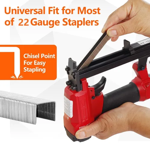 Vista 2 de 71 Series 3/8 Inch Crown 22 Gauge 304 Stainless Steel Staples 2300-Count 1/2" Length for 71 Series Staple Gun