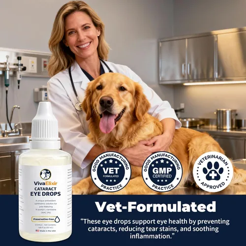Vista 7 de Gotas para los ojos de perro, gotas oculares de catarata para perros, cuidado diario de los ojos para la humedad, comodidad y limpieza, soporte