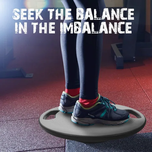 Vista 6 de Yes4All Wobble Balance Board, Plastic Stability Trainer with Handles for Standing Desk, Core Training & Home Gym Workout