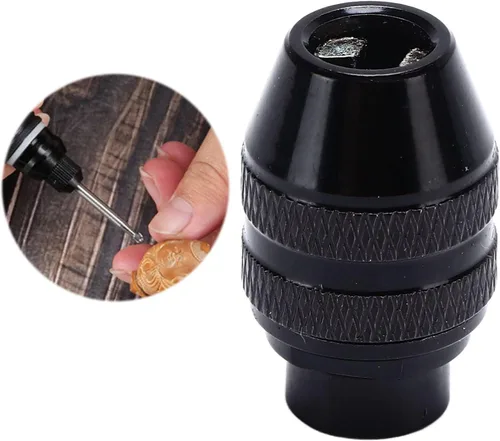 Vista 6 de Portabrocas sin llave, aleación de aluminio de 3 mandíbulas, 0.01-0.13 pulgadas, compatible con Dremel 4000 3000 serie 400