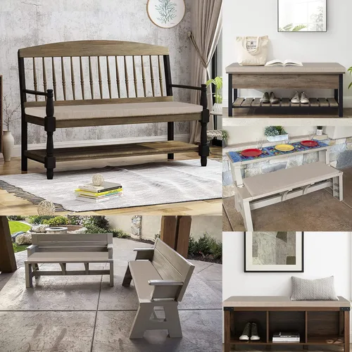 Vista 7 de baibu Cojín de Banco Antideslizante de 36 Pulgadas para Interiores y Exteriores con Lazos, Cojín de Asiento de Banco Rectangular Clásico