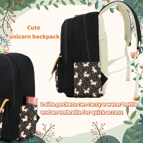 Vista 6 de Leaper - mochila escolar para niñas, mochila informal, bolsa de viaje con bolsillos laterales