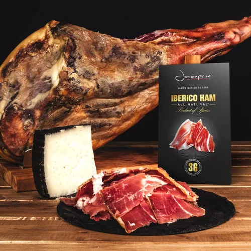 Vista 8 de Jamón ibérico español en rodajas (2 onzas) Jamonprive – Jamón español ibérico alimentado con pasto (Pata Negra) sin nitratos ni nitritos, todo