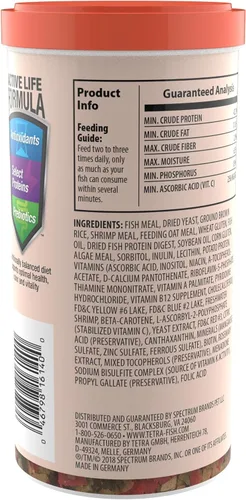 Vista 2 de Tetra Goldfish Flakes, dieta nutricionalmente equilibrada para peces de acuario, copos enriquecidos con vitamina C, 7.06 onzas