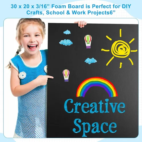 Vista 7 de Tenceur 20 tableros grandes de espuma a granel, tablero de respaldo de núcleo de espuma de 3/16 pulgadas de grosor, tableros de póster de espuma