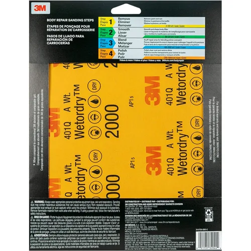 Vista 5 de 3M Wetordry - Papel de lija 32044, grano 2000, 9 x 11 pulgadas, 5 hojas por paquete