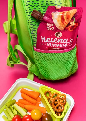 Vista 10 de Helena Hummus (pack de 3), estable en estante, sin conservantes añadidos, 2 hummus natural clásico de 4.23 oz y 1 hummus de pimiento rojo asado