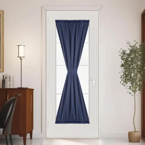Vista 17 de PANOVOUS Juego de 2 cortinas opacas para puerta francesa, para ventana pequeña, con luz lateral, bloqueo solar, protección de privacidad, 25