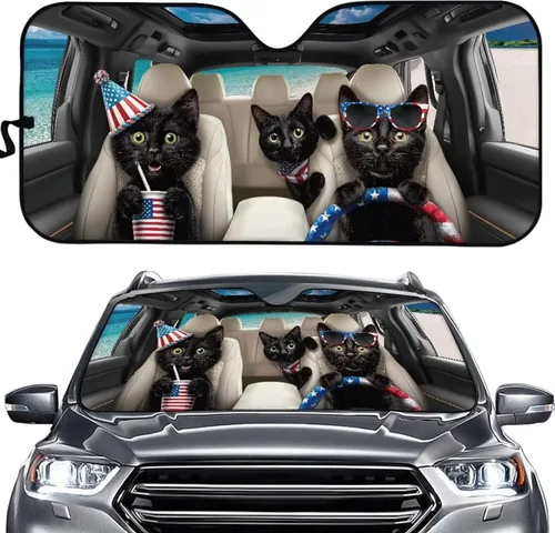 Vista 34 de SEANATIVE Funny Car Windshield Sun Shade UV Ray Sun Visor Protector Front Window Sunshade Angry Eyes Design Car Interior Accessories