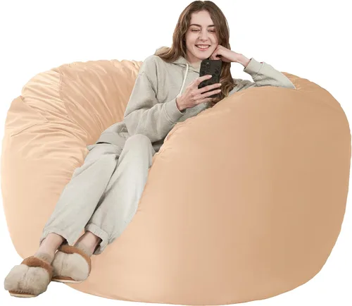Vista 17 de HABUTWAY Silla de Puf de 2 Pies, Puf de 2' de Sillones Pequeños con Relleno, Silla de Puf en Forma de Lágrima de Terciopelo Ultra Suave con Funda