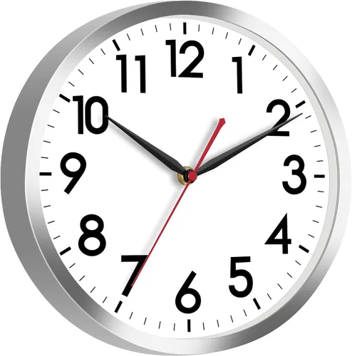 Vista 40 de AKCISOT Reloj de pared para baño de 10 pulgadas, relojes de pared analógicos pequeños que funcionan con pilas, silenciosos y sin tictac