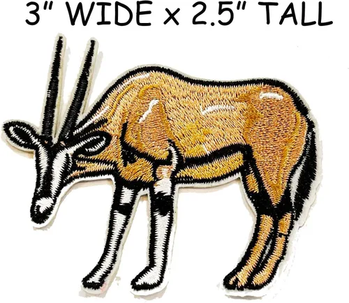 Vista 2 de Antelope Patch Embroidered Iron-on/Sew-on Decorative Embroidery Applique Clothing Vest Jacket Premium Stitching Nature Wild Animals Africa African
