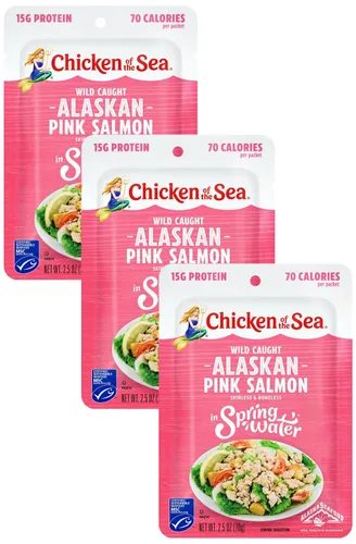 Vista 14 de Pollo del mar sin piel y sin hueso Pacífico ahumado salmón, bolsa de 3 onzas (paquete de 12)
