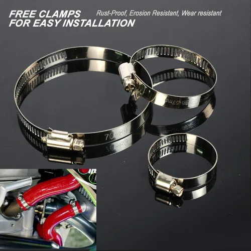 Vista 6 de G-PLUS Kit de abrazaderas de manguera de refrigerante de radiador de silicona compatible con Subaru Impreza WRX/STi GDA/GDB EJ207 2002 2003 2004