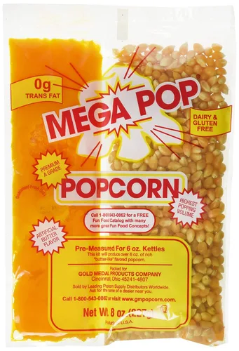 Gold Medal Kit de palomitas de maíz, kit de 8 onzas para popper de 6 onzas, 36 unidades