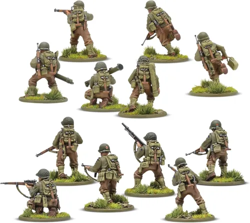 Vista 5 de Warlord Games US Rangers Infantry - Ejército de los Estados Unidos 1.102 in Escala de plástico Miniaturas de plástico para Bolt Action Miniaturas