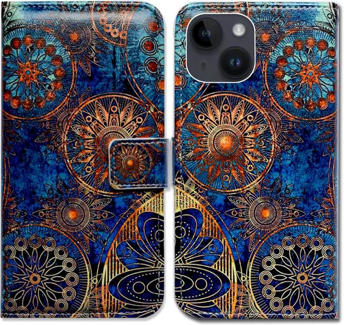 Vista 14 de Bcov Funda para iPhone 15, diseño de pájaro negro y verde con tapa para teléfono, con ranura para tarjetas, soporte para iPhone 15